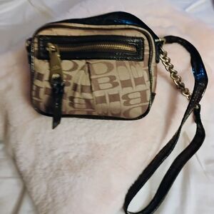 Dana Buchman Tan and Black Crossbody Bag